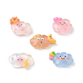 Translucent Cloud Resin Cabochons, Glitter Cartoon Cloud Cabochons for Jewelry Making