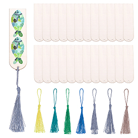 36шт. закладок-прямоугольников из тополевой древесины, с 36шт. полиэстеровой кисточкой