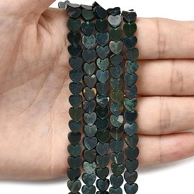 Природные моховой агат бисер нитей, сердце