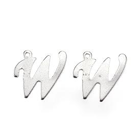 304 Stainless Steel Letter Charms, Letter.W