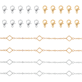 DIY Jewelry Making Kits, Including Brass Cable Chain & Lobster Claw Clasps, Iron Open Jump Rings