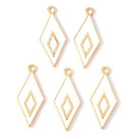 Подвески из эмали и сплава, золотой свет, без кадмия и без свинца, ромб