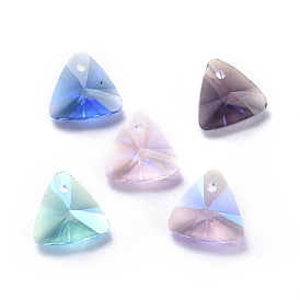 Glass Rhinestone Charms, Faceted, Triangle