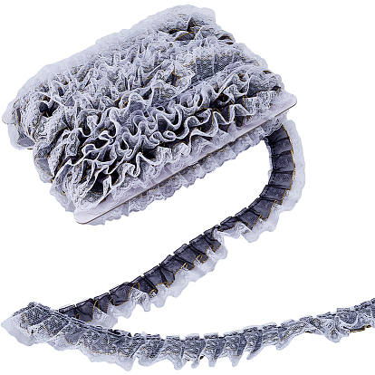 10m полиэстеровые кружевные ленты в горошек, кружевная отделка с рюшами для украшения костюма