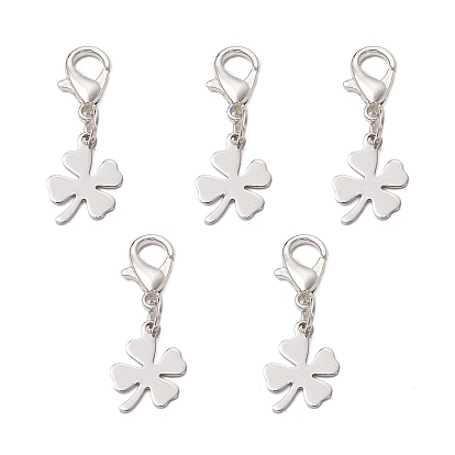 5 шт. клевер 201 подвесные украшения из нержавеющей стали, застежки-карабины из цинкового сплава для украшений сумок