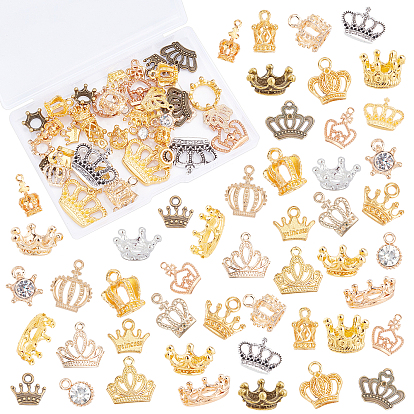 50Pcs 25 Style Alloy Pendants, DIY Accessoies for UV Resin Jewelry Making, Mixed Shapes