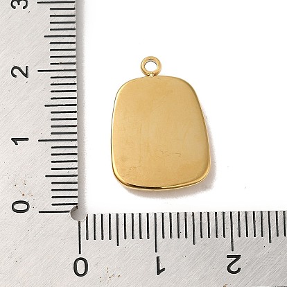 304 Stainless Steel Pave Shell Pendants, Trapezoid Charms