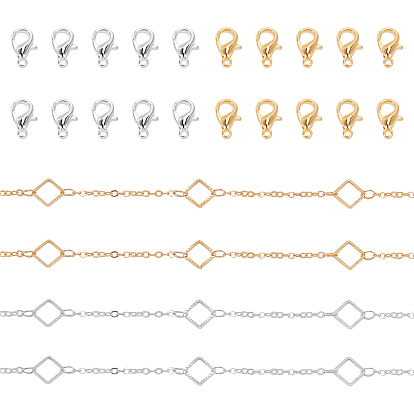 DIY Jewelry Making Kits, Including Brass Cable Chain & Lobster Claw Clasps, Iron Open Jump Rings
