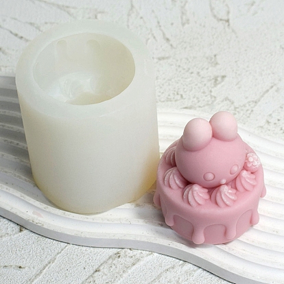 Round Rabbit Cake DIY Food Grade Silicone Candle Molds, Aromatherapy Candle Moulds, Scented Candle Making Molds