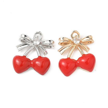 Латунные микро проложить кубического циркония подвески, без кадмия, без никеля и без свинца, с эмалью, вишня