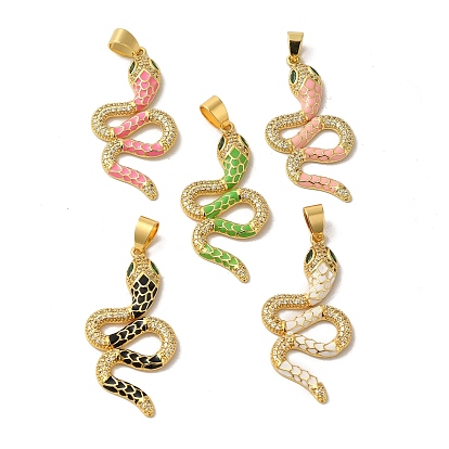 Латунные микро проложить кубического циркония подвески, без кадмия, без никеля и без свинца, с эмалью, реальный 18 k позолоченный