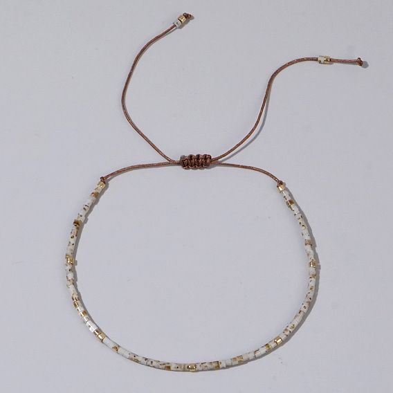 Регулируемые плетеные браслеты из стеклянных бусин в богемном стиле