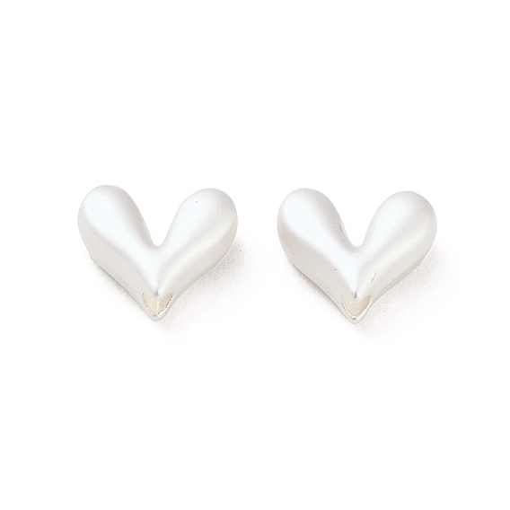 Matte Alloy Beads, Bicone Heart