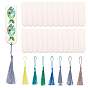 36Pcs Poplar Wood Blank Rectangle Bookmarks, with 36Pcs Polyester Tassel