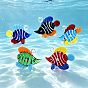 Handmade Lampwork Pendants, Fish with Stripe Charms
