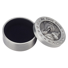 Гравировка сплава моя первая коробка для зубов, Подарочная коробка на память с мишкой-колонкой и бархатом внутри, для детского душа, дня рождения