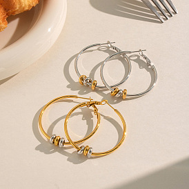 304 pendientes grandes de aro de acero inoxidable para mujer