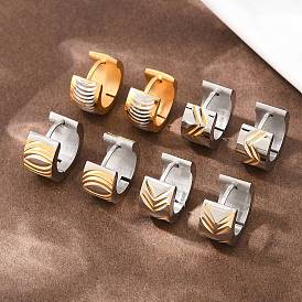 Двухцветные 304 серьги-кольца из нержавеющей стали в полоску, с 316 ушными шпильками из хирургической нержавеющей стали, ионное покрытие (ip)