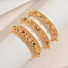 Латунные браслеты в стиле хип-хоп, заклепки браслеты для женщин