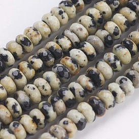 Natural Jasper Beads Strands, Faceted, Rondelle