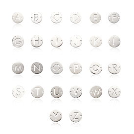 201 звенья / соединители из нержавеющей стали, плоско-круглые с алфавитами 