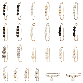 24шт. 24 набор брошей-булавок из пластика с имитацией жемчуга и бусинами, Железный свитер, шаль, зажимы для талии, штаны, удлинитель, одежда, платья, украшения