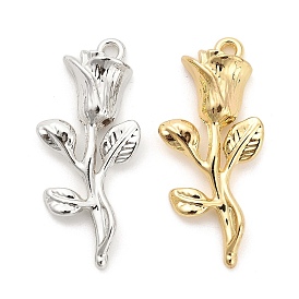 Rack Plating Alloy Pendants, Rose Charms