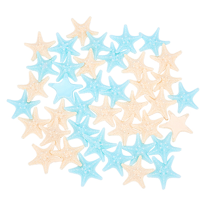 40Pcs 2 Colors Resin Cabochons, Starfish