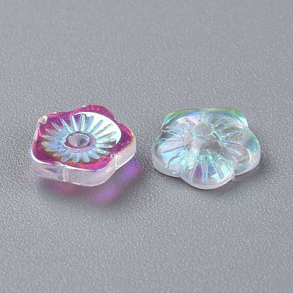Transparent Glass Beads, Flowers