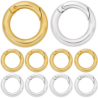 12шт. 2 цвета латунные пружинные затворные кольца, круглые кольца, без свинца и без кадмия, долговечный