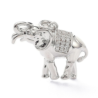 Латунные микропаве прозрачные подвески с фианитом, с целью перехода в кольце, долговечный, слон