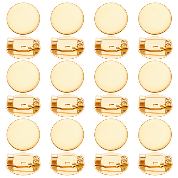 304 брошь из нержавеющей стали, кабошон., плоско-круглые