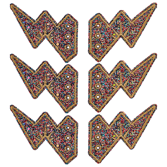 Écussons thermocollants/à coudre en polyester, feutrine et fil à broder à paillettes, appliques en tissu, ailes de chauve-souris