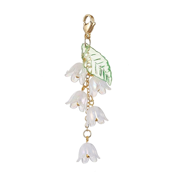 Акриловые подвесные украшения с цветком лилии, подвески с застежкой-лобстером для украшения сумок