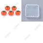 60pcs Autumn Theme Resin Imitation Food Pendants, Persimmon Charms, with Platinum Plated Iron Loops