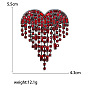 Heart Rhinestone Pins, Alloy Brooches for Girl Women Gift