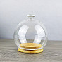 Куполообразная крышка из алмазного стекла, декоративная витрина, колокол баночка террариум с деревянной основой, для подарка своими руками сохраненного цветка