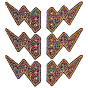 Écussons thermocollants/à coudre en polyester, feutrine et fil à broder à paillettes, appliques en tissu, ailes de chauve-souris