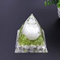 Генераторы энергии смолы оргонитовой пирамиды, рейки натуральный оливковый нефрит чипсы и цветок внутри для украшения домашнего офиса стола