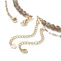 Star & Moon Pendant Necklaces Sets for Women, Natural Labradorite Beads Necklaces, Brass Micro Pave Cubic Zirconia Pendant Necklaces