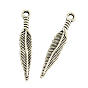 Tibetan Style Alloy Pendants, Lead Free & Cadmium Free, Leaf, 29x5x2mm, Hole: 2mm, about 1600pcs/1000g