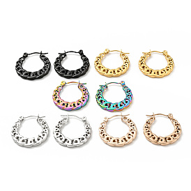 304 Stainless Steel Curb Chains Hoop Earrings for Women