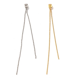 Brass Ball Chain Ear Nuts, Tassel Charm Ear Nuts