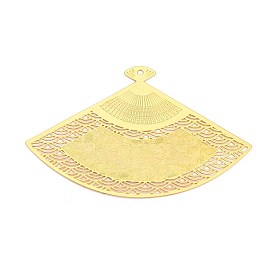 Латунные большие кулоны, вентилятор, гравированные металлические украшения, долговечный, без никеля 