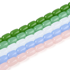 Стеклянные бусины, имитация нефрита , баррель