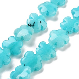 Natural Flower Amazonite Beads Strands, Dyed, Flower