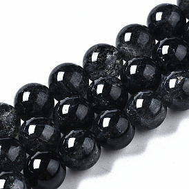 Бусины из натурального черного клубники из кварца, круглые