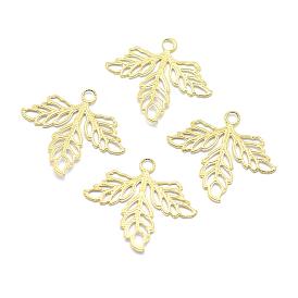 Brass Filigree Pendants, Lead Free & Cadmium Free & Nickel Free, Leaf