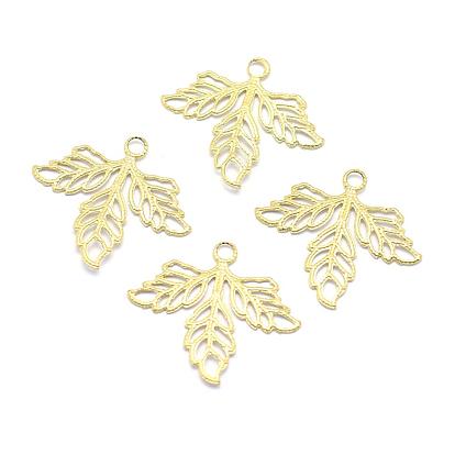 Brass Filigree Pendants, Lead Free & Cadmium Free & Nickel Free, Leaf