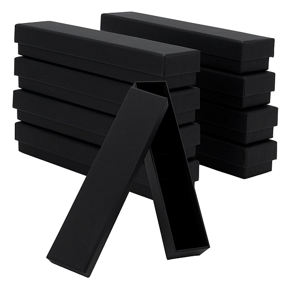 Картонные коробки для хранения подарочных украшений и ожерелий, прямоугольник с бархатом и губкой внутри